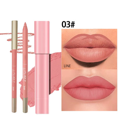 Matte Lip Liner & Lipstick Set, Waterproof Long-Lasting, Soft Matte Finish, Easy Apply, Xmas & Halloween Makeup, Unisex Safe